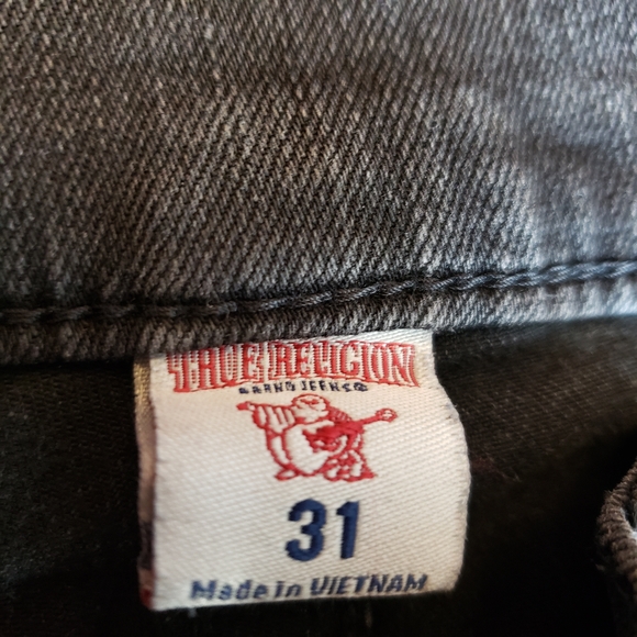 Rare True Religion Faded Black Zipper Front Skinny - Picture 3 of 10